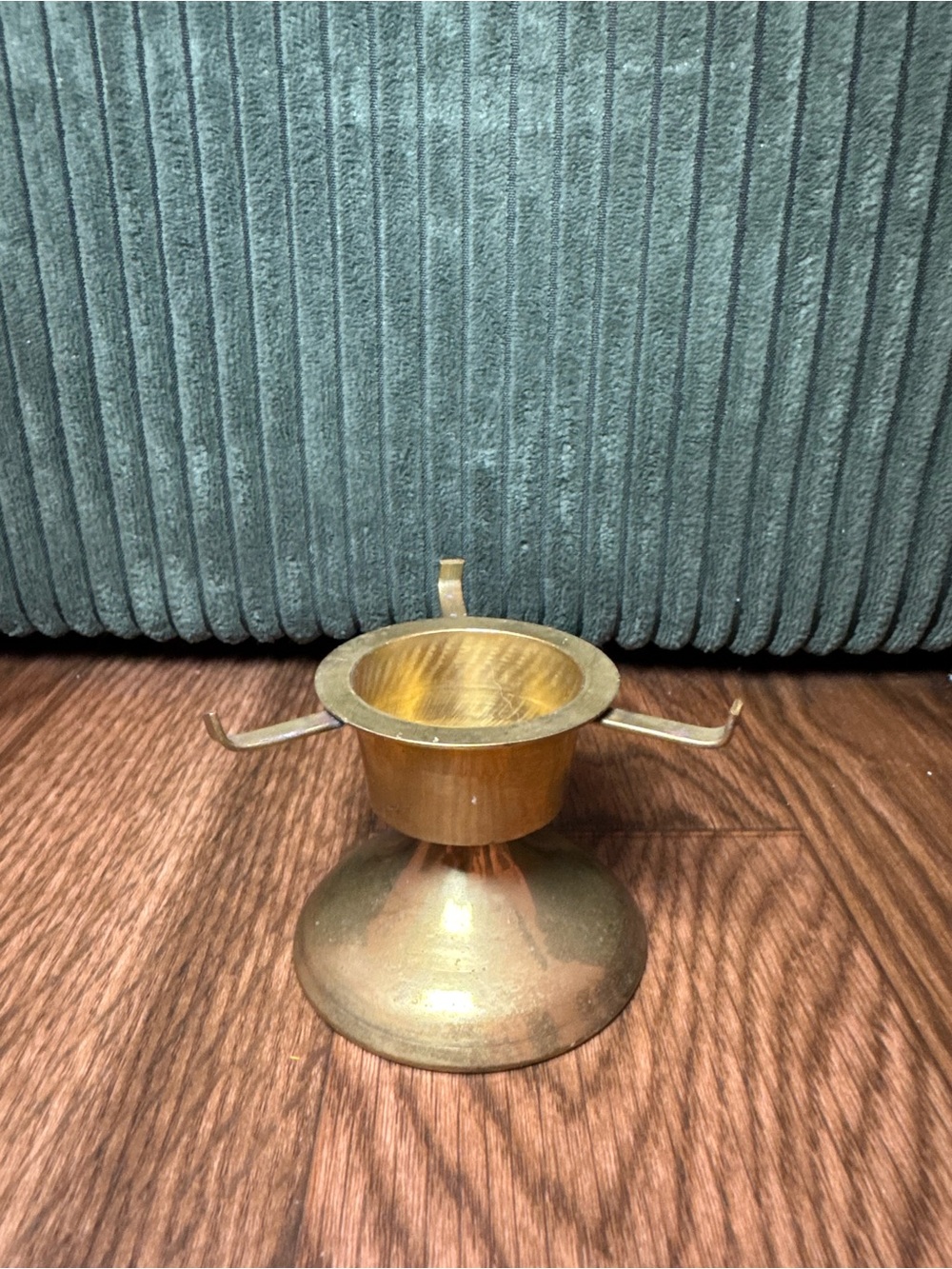 Brass Candle Holder with Adjustable Prongs - Gold